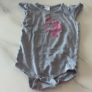 Carhartt‎ Gray Bodysuit with Pink Horse Design